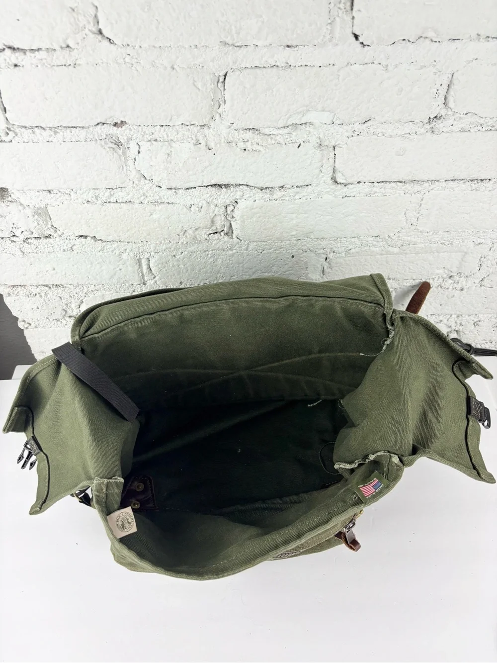 Vintage Duluth Front Portage Pack Olive Canvas Bag